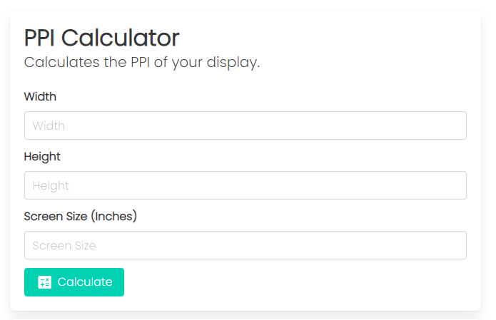 PPI Calculator