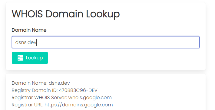 WHOIS Domain Lookup